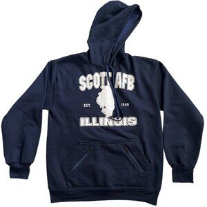 Scott Air Force Base Hoodie Sweatshirt Men S Pullover Long Sleeves Blue Pockets